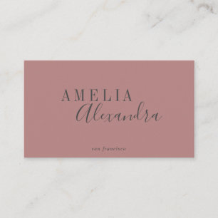 Moderne Schriftart Dusty Rose Grau Benutzerdefinie Visitenkarte