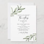 Moderne Schriftart Einfache Foliage Hochzeit Einladung (Vorderseite)