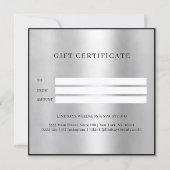 Moderne Schriftart Geschäft Geschenkgutschein (Rückseite)
