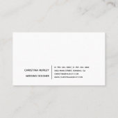 Moderne Schriftart-Grafik-Typografie stilvoll Visitenkarte (Rückseite)