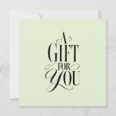 Moderne Schriftart Grün QR-Code Geschenkgutschein (Vorderseite)