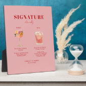 Moderne Schriftart His & Hers Drinks Hochzeit Fotoplatte (Seite)