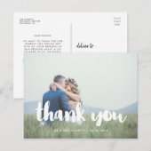 Moderne Schriftart Hochzeit danke Postkarte (Vorne/Hinten)