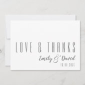 Moderne Schriftart-Liebe & Dankesworte Dankeskarte (Vorderseite)