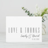 Moderne Schriftart-Liebe & Dankesworte Dankeskarte (Stehend Vorderseite)