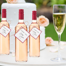 Moderne Schriftart Magenta und Schwarz-Minimal-Hoc Geschenkanhänger