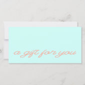 Moderne Schriftart Mint QR-Code Geschenkgutschein (Vorderseite)