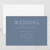 Moderne Schriftart Periwinkle Horizontal Hochzeit Einladung (Vorne/Hinten)