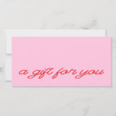 Moderne Schriftart Pink QR-Code-Geschenkgutschein (Vorderseite)