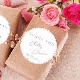 Moderne Schriftart Rose Gold Vielen Dank Gastgesch Runder Aufkleber