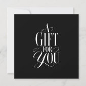 Moderne Schriftart Schwarz QR-Code-Geschenkgutsche (Vorderseite)
