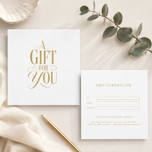 Moderne Schriftart Weiße Geschäftsgeschenkkarte