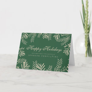 Moderne Schriften auf Grün Holiday Greetings Feiertagskarte