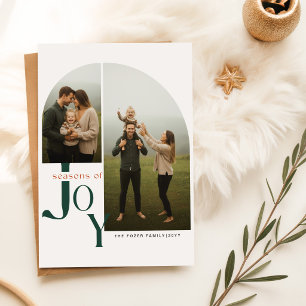 Moderne Schriftfamilie Multi-Foto-Collage Weihnach Feiertagspostkarte