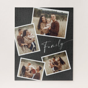 Moderne Schriftfamilien-Foto-Collage Puzzle