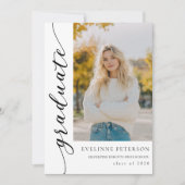 Moderne Schriftfoto-Abschluss-Einladung im Trend Einladung (Vorderseite)