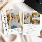 Moderne Schriftfoto-Abschluss-Einladung im Trend Einladung