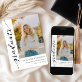 Moderne Schriftfoto-Abschluss-Einladung im Trend Einladung