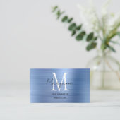 Moderne Schriftmonogramm Blau Visitenkarte (Stehend Vorderseite)