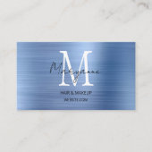 Moderne Schriftmonogramm Blau Visitenkarte (Vorderseite)