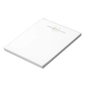 Moderne Schriftmonogramm in Salbeigrün Notizblock (Rotiert)