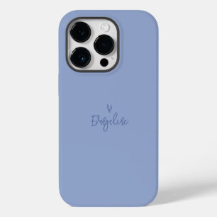 Moderne Schrifttypografie blaue girly Herz elegant iPhone 14 Pro Hülle