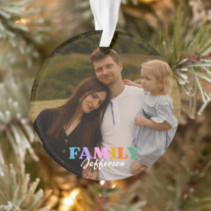Moderne Schrifttypografie Foto-Minimalfamilie Ornament