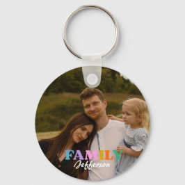Moderne Schrifttypografie Foto-Minimalfamilie Schlüsselanhänger