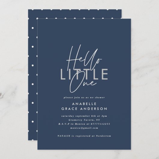 Moderne Schrifttypografie hallo Kleine (Vorne/Hinten)