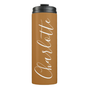Moderne Schrifttypografie Name Personalisiert Brau Thermosbecher