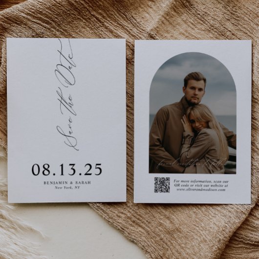 Moderne Schrifttypografie | QR-Code Arch Foto Save The Date