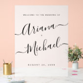 Moderne Schriftzeichen Begrüßung Mattiert Minimali Acrylschild (Hochzeit)