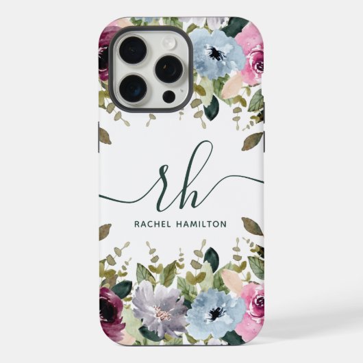 Moderne Schriftzeichen Blush Extravagante Initiale iPhone Hülle (Rückseite)