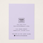 Moderne Schriftzeichen fügen lila Ohrmarkierungska (Rückseite)