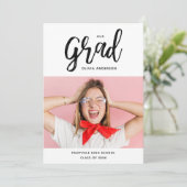 Moderne Schriftzeichen Hochschule Abschluss Einladung (Stehend Vorderseite)