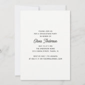 Moderne Schriftzeichen Hochschule Abschluss Einladung (Rückseite)