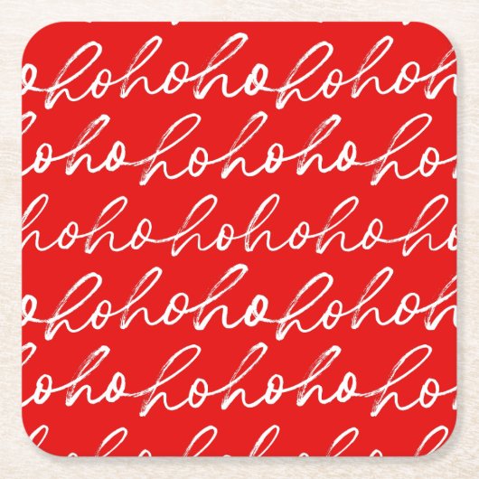 Moderne Schriftzeichen in Rot und Weiß Rechteckiger Pappuntersetzer (Vorderseite)