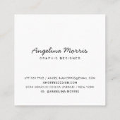 Moderne Schriftzeichen in Schwarzweiß Quadratische Visitenkarte (Rückseite)