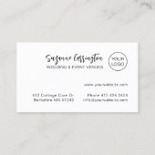 Moderne Schriftzeichen-Logo hinzufügen. Minimalist Visitenkarte (Rückseite)