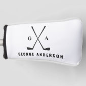 Moderne Schriftzeichen von Golf monogram elegant Golf Headcover (Vorderseite)