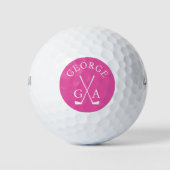 Moderne Schriftzeichen von Golf monogram elegant Golfball (Vorderseite)