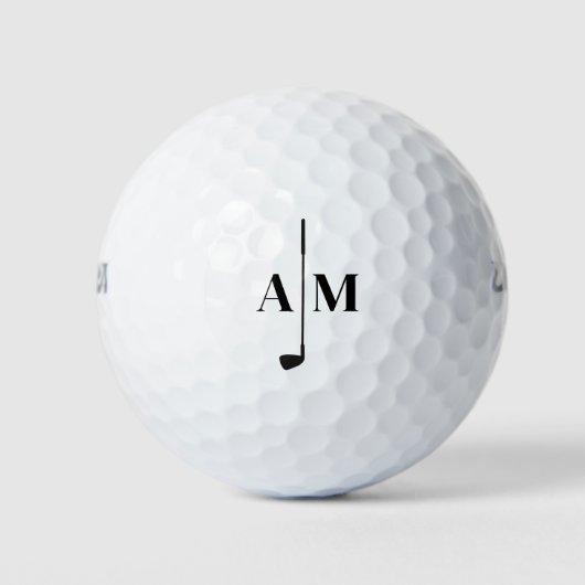 Moderne Schriftzeichen von Golf monogram elegant Golfball (Vorderseite)