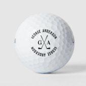 Moderne Schriftzeichen von Golf monogram elegant Golfball (Vorderseite)