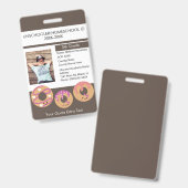 Moderne Schulbildung Unschulischer Student Donut Ausweis (Front & Back)