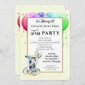 Moderne Schulden Kostenlose Tee Party Einladung (Vorne/Hinten)