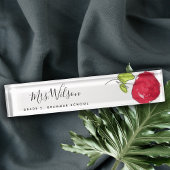 MODERNE SCHULE LEHRER ÖLPENDE HAND ZEICHNEN APPLE NAMENSPLAKETTE