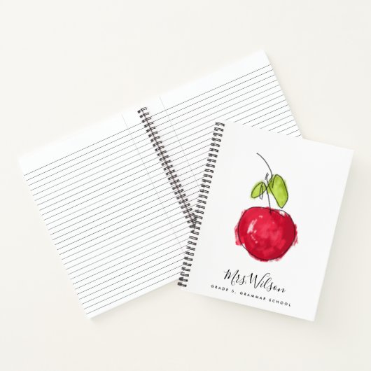 MODERNE SCHULE LEHRER ÖLPENDE HAND ZEICHNEN APPLE NOTIZBLOCK (Innenseite)