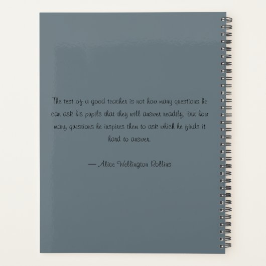 MODERNE SCHULE LEHRER ÖLPENDE HAND ZEICHNEN APPLE PLANER (Rückseite)