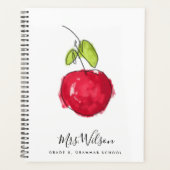 MODERNE SCHULE LEHRER ÖLPENDE HAND ZEICHNEN APPLE PLANER (Vorderseite)