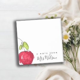 MODERNE SCHULE LEHRER ÖLPENDE HAND ZEICHNEN APPLE POST-IT KLEBEZETTEL